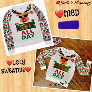 NWT CHRISTMAS UGLY SWEATER, REVERSIBLE SEQUIN